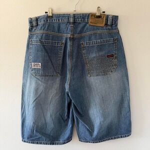2000s Y2K Denim Baggy Fubu Jorts shorts Embroided 36